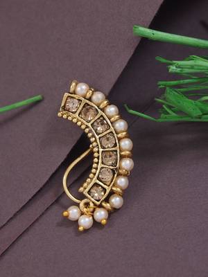Elegant Non-Piercing Maharashtrian Ethnic Pearl Nath 1