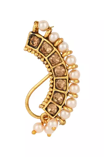 Elegant Non-Piercing Maharashtrian Ethnic Pearl Nath