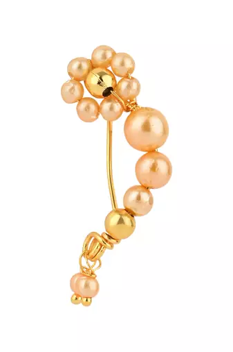 Elegant Non-Piercing Maharashtrian Ethnic Pearl Nath