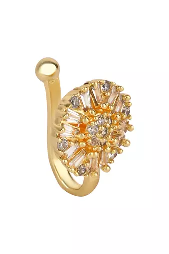 Pressing Type Non-Piercing Nose Pin with Sparkling Stones