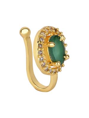  clip on non piercing pressing type stone nose pin, nose ring stud for women  2