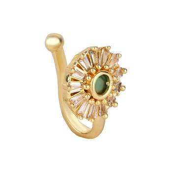 Pressing Type Non-Piercing Nose Pin with Sparkling Stones 2