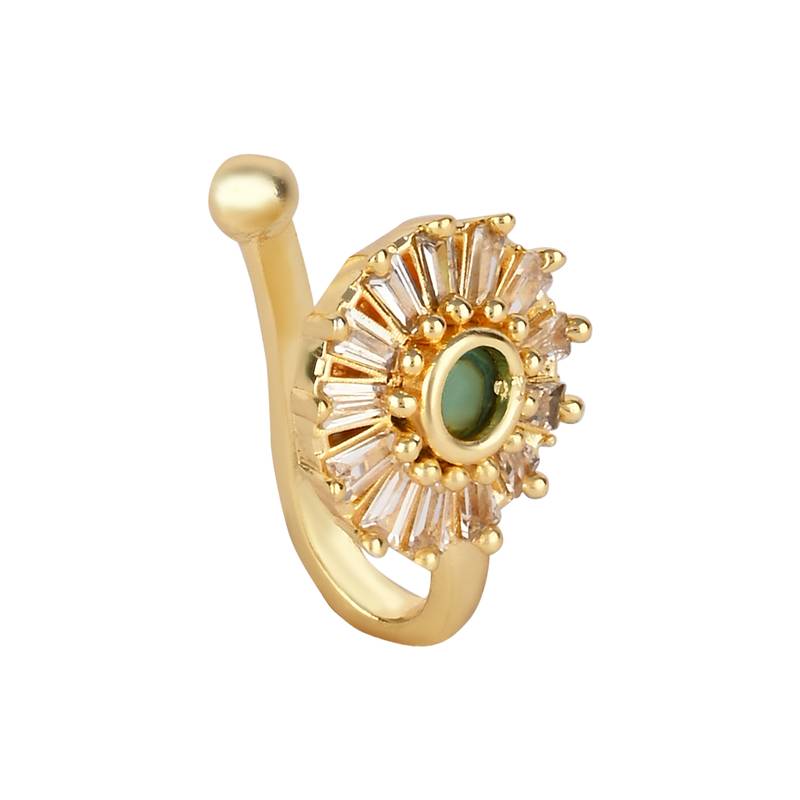 Pressing Type Non-Piercing Nose Pin with Sparkling Stones