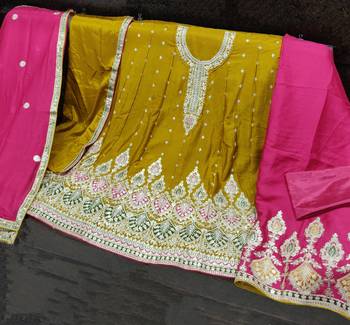 Mustard embroidered premium salwar suit 3