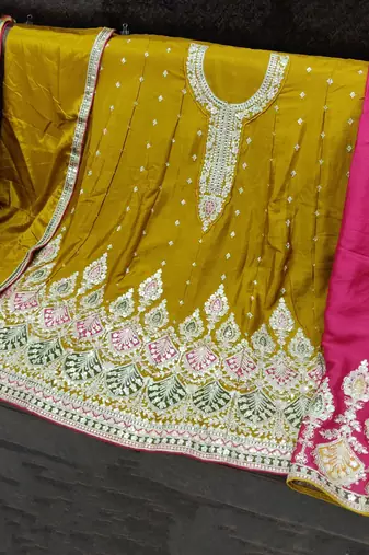 Mustard embroidered premium salwar suit