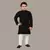 Boys chikankari sequins viscose rayon kurta pajama set for boys - black