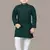 Boys chikankari sequins viscose rayon kurta pajama set for boys - dark green