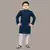 Boys chikankari sequins viscose rayon kurta pajama set for boys - metallic blue