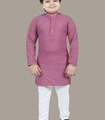 Boys chikankari sequins viscose rayon kurta pajama set for boys - onion