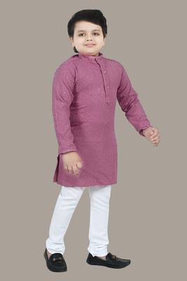 Boys chikankari sequins viscose rayon kurta pajama set for boys - onion 4