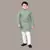 Boys chikankari sequins viscose rayon kurta pajama set for boys - pista green