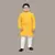 Boys chikankari sequins viscose rayon kurta pajama set for boys - yellow