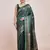 Banarasi Satin silk Dark Green Weaving Work Saree