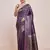 Banarasi Satin silk Dark Purple Weaving Work Saree