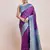 Purple Banarasi Satin silk Zari Woven Saree