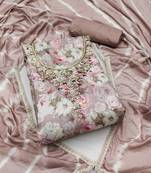 Multi color hand work maslin cotton unstitched dress material