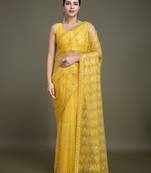 Sequin Net Ultimate Party Wear Fashion Saree Comes With Unstitched Blouse Piece