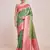 Green Faux Banarasi Tissue Silk Saree With Zari Woven Work