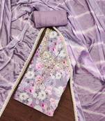 Multi color hand work maslin cotton unstitched dress material