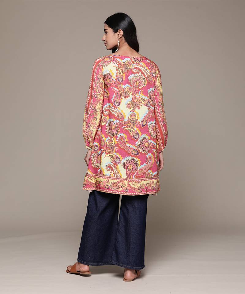 Aarke green viscose printed kurta
