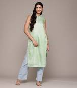Aarke green polyster printed kurta