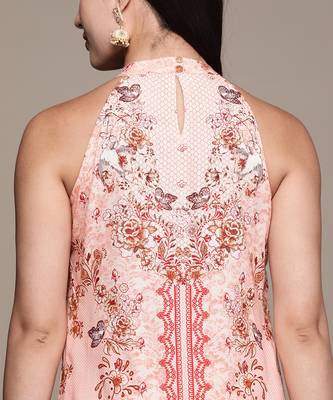 Aarke peach printed kurta with pant and dupatta 5
