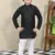 Boys chikankari sequined viscose rayon floral kurta pyjama set for boys - black
