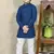 Boys chikankari sequined viscose rayon floral kurta pyjama set for boys - blue