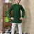 Boys chikankari sequined viscose rayon floral kurta pyjama set for boys - green