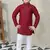 Boys chikankari sequined viscose rayon floral kurta pyjama set for boys - maroon