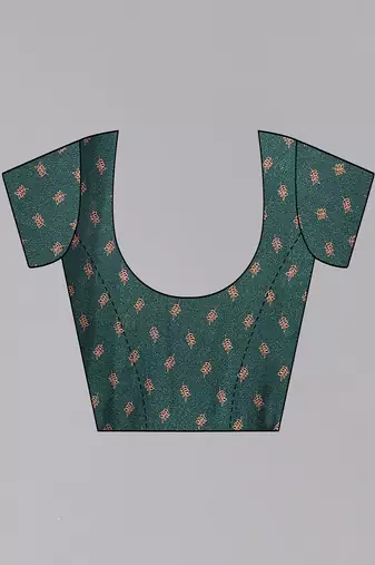 Fabmora Green Chiffon Printed Daily Wear Saree for Women
