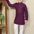 Boys chikankari sequined viscose rayon floral kurta pyjama set for boys - wine