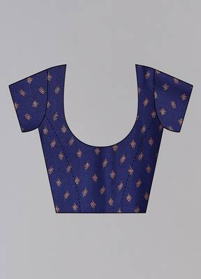 Blue Printed Chiffon Daily Wear Saree With Blouse 2