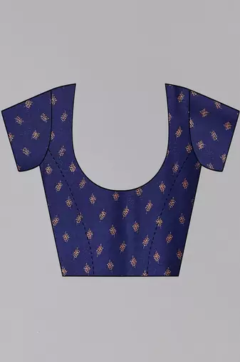 Blue Printed Chiffon Daily Wear Saree With Blouse