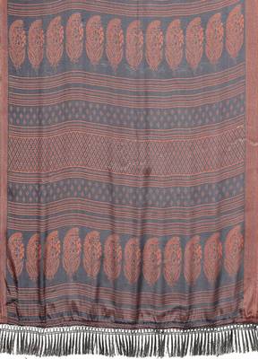 Grey Printed Chiffon Daily Wear Saree With Blouse 2