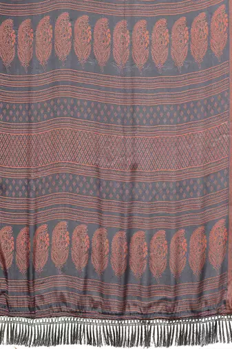 Grey Printed Chiffon Daily Wear Saree With Blouse