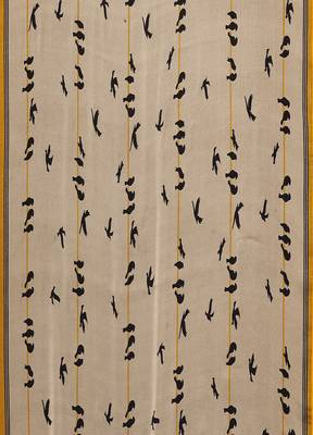 Multicolor Chiffon Black Bird Printed Saree 3