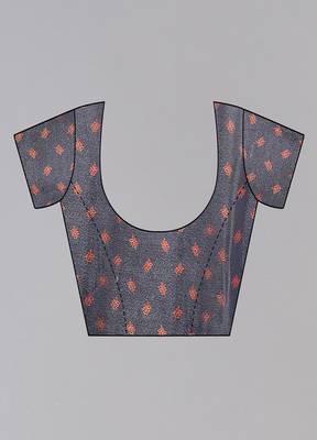 Grey Printed Chiffon Daily Wear Saree With Blouse 3