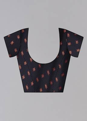Black Printed Chiffon Daily Wear Saree With Blouse 2