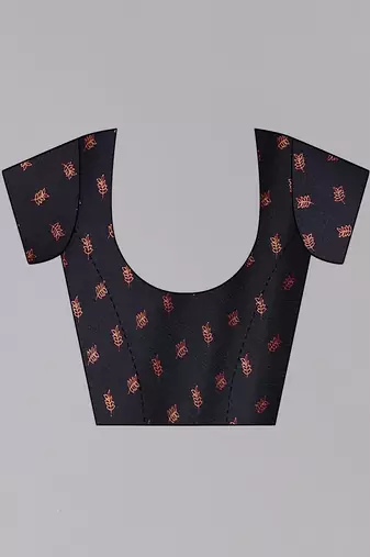 Black Printed Chiffon Daily Wear Saree With Blouse