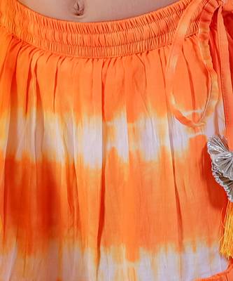 orange lehanga and white choli with dupatta ethnic set 5