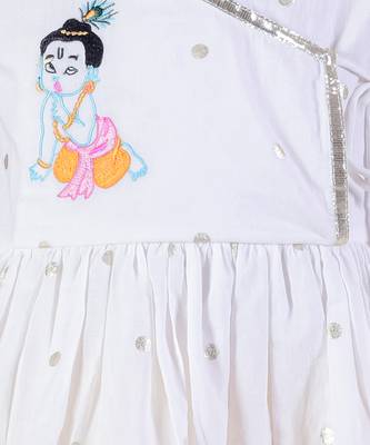  white girls cotton kurta and yellow dhoti ethnic set 6