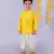 yellow boys cotton kurta and white dhoti ethnic set