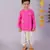 pink boys cotton kurta and white dhoti ethnic set