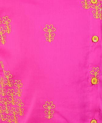 pink boys cotton kurta and white dhoti ethnic set 4