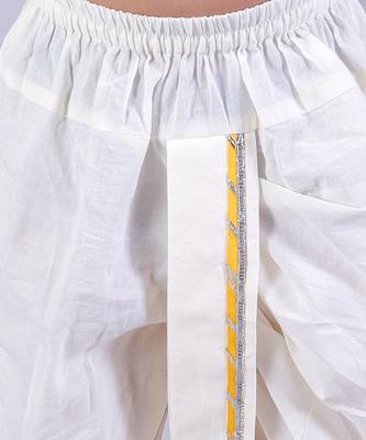 pink boys cotton kurta and white dhoti ethnic set 5
