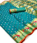 Koram Rama Banarasi Patola Paithani Type Border With Exclusive Pallu Saree With Blouse For Women