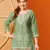 Hand Embroidered Green Chanderi Lucknowi Chikankari Short Kurti