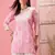 Hand Embroidered Pink Cotton Lucknowi Chikankari Short Kurti