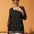 Hand Embroidered Black & Grey Georgette Lucknowi Chikankari Short Kurti With Slip